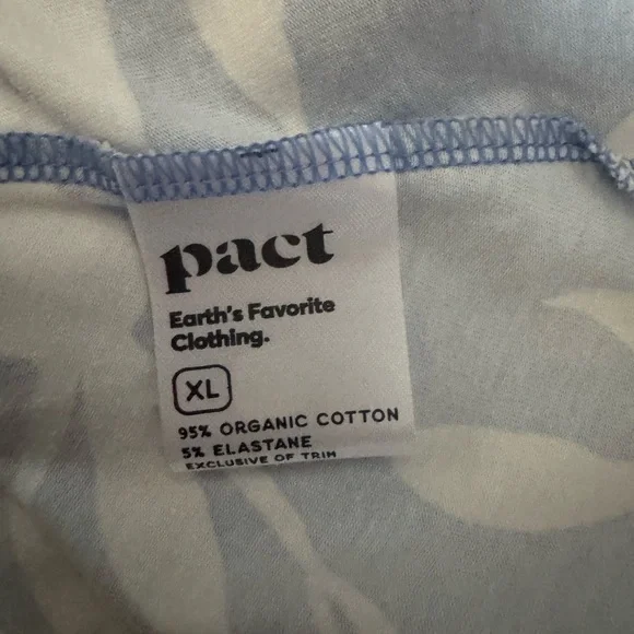 Pact Organic Cotton Blue Floral Wrap Dress XL Coastal Cottagecore Resort Summer - Picture 7 of 7